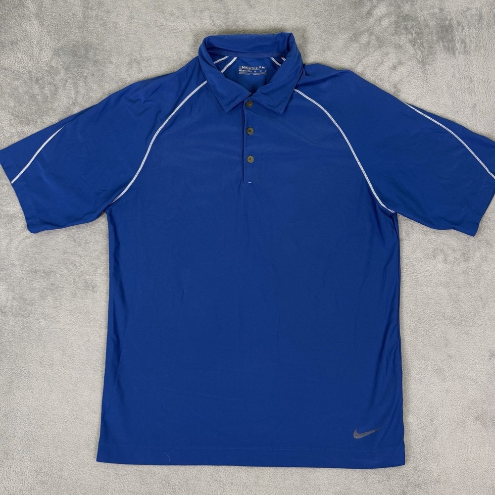 Nike Polo Shirt Mens Medium Golf Dri-Fit Casual Stretch‎ Athletic Preppy